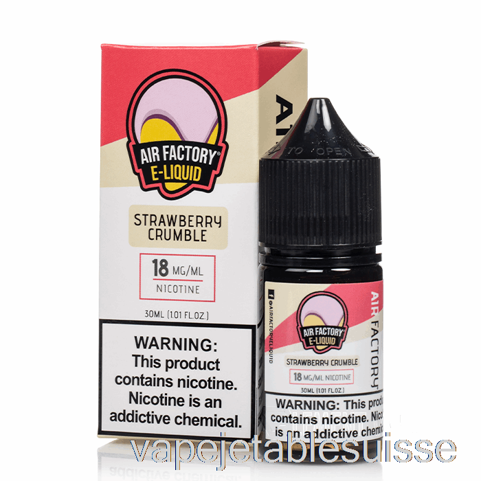 Vape Suisse Crumble Aux Fraises - Sels D'usine D'air - 30ml 18mg